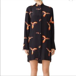 DVF aurora bird print shirt dress